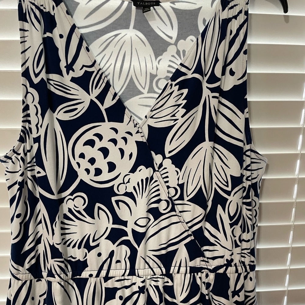 Navy and white summer maxi dress